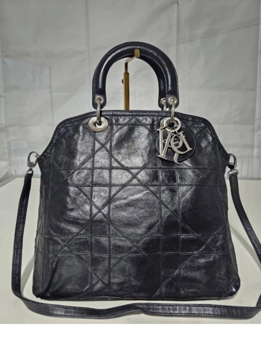 Granville Leather Satchel…. Black with Silver Hardware